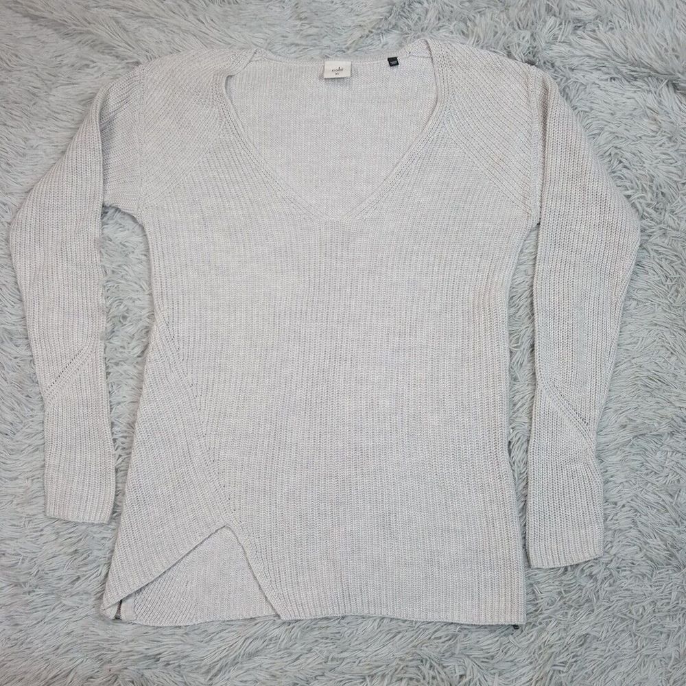 Cabi Sweater Womens XS Blue Oversized Zip‎ Up Sides Knit Warm Cozy Comfort